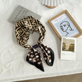 Minimalist Striped Print Magnetic Buckle Silk Scarf MK2BLW6W6NSI76