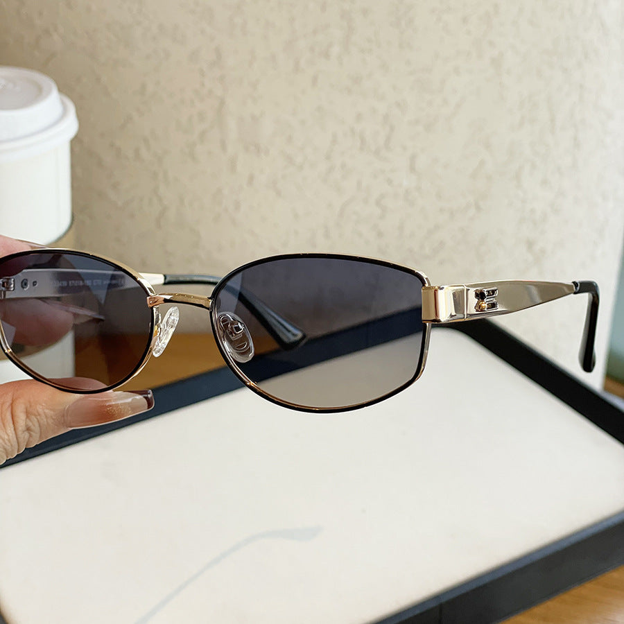 Vintage Oval Metal Frame Polarized Sunglasses MK2PPIM6W6GSG218