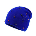 Rhinestone Slouchy Knit Beanie - DippedShop Wholesale - #2355