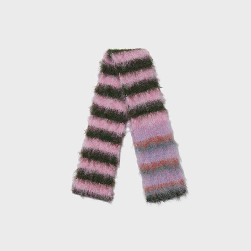 Trendy Color Block Striped Knit Scarf 6W6NSW265