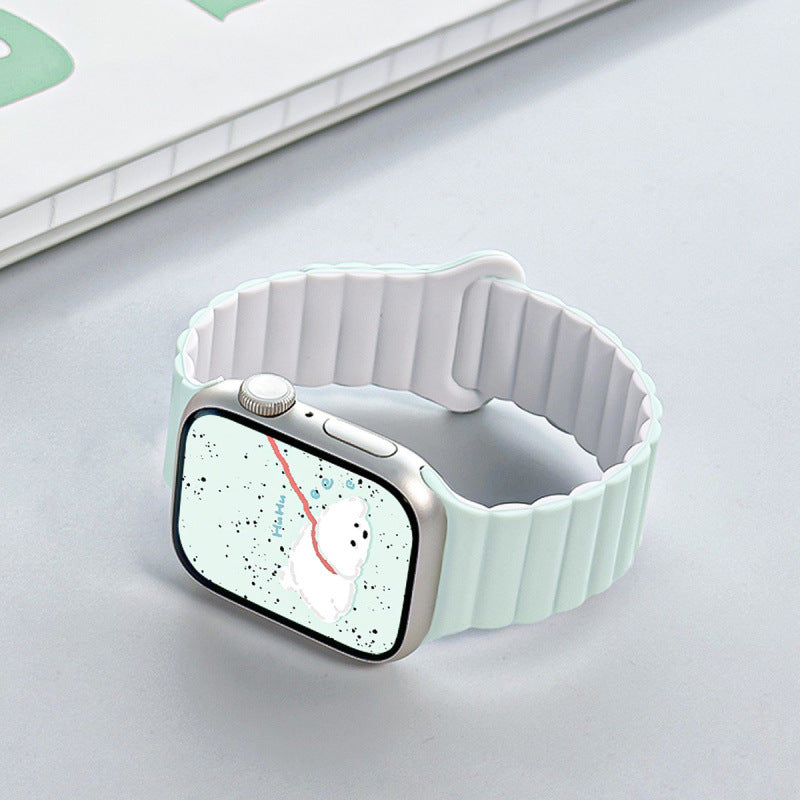 Slim Solid Color Silicone Magnetic Watch Band 6W6JWA126