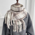 Classic Plaid Thicken Fringe Shawl - DippedShop Wholesale - #1795