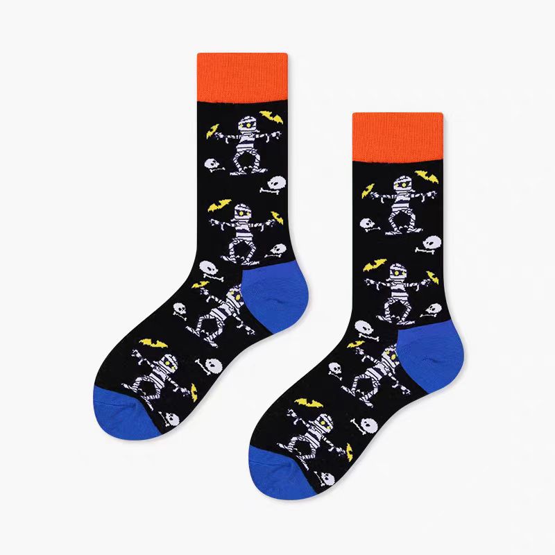 Fun Halloween Graffiti Crew Socks 6W8FSO585