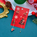 Christmas Tree Santa Claus Tassel Asymmetrical Dangle Earrings 6W6JER688