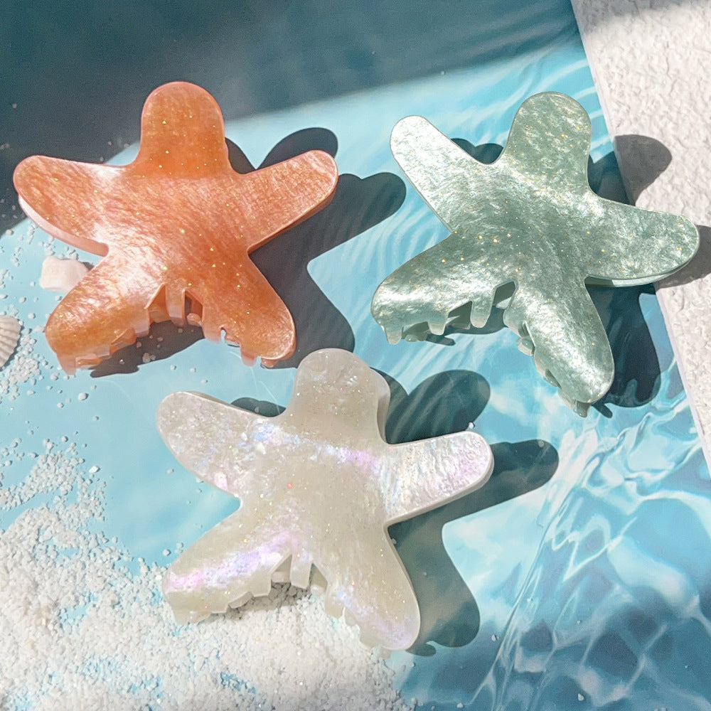 Sparkly Starfish Hair Claw - DippedShop Wholesale - #8819