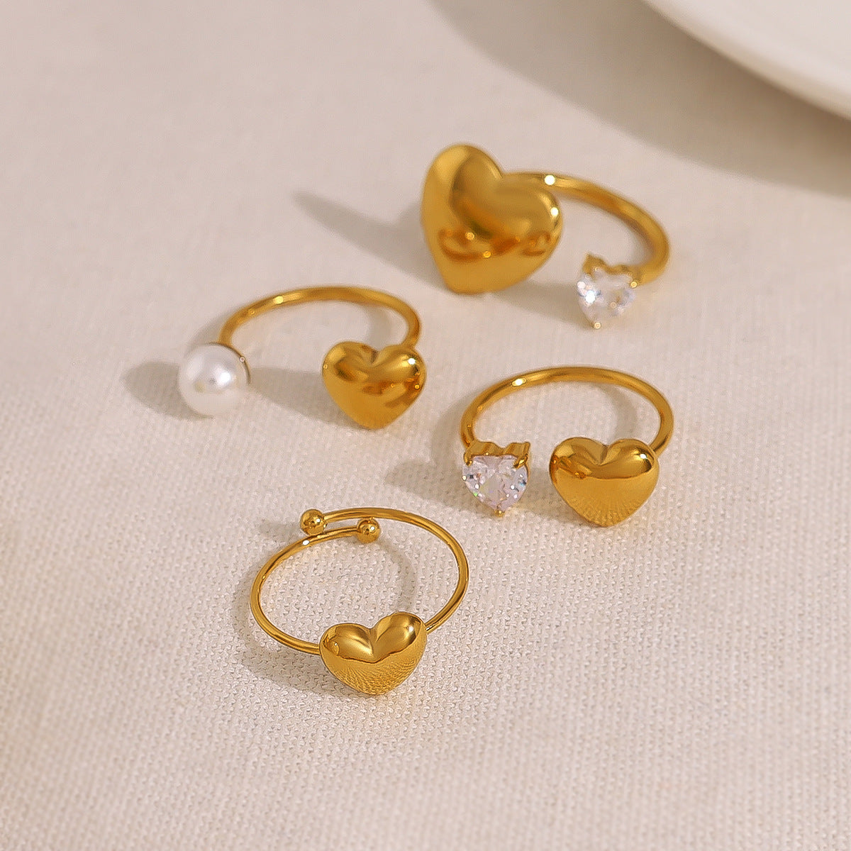 Cute Gold Plated Heart Open Ad - DippedShop Wholesale - #4371