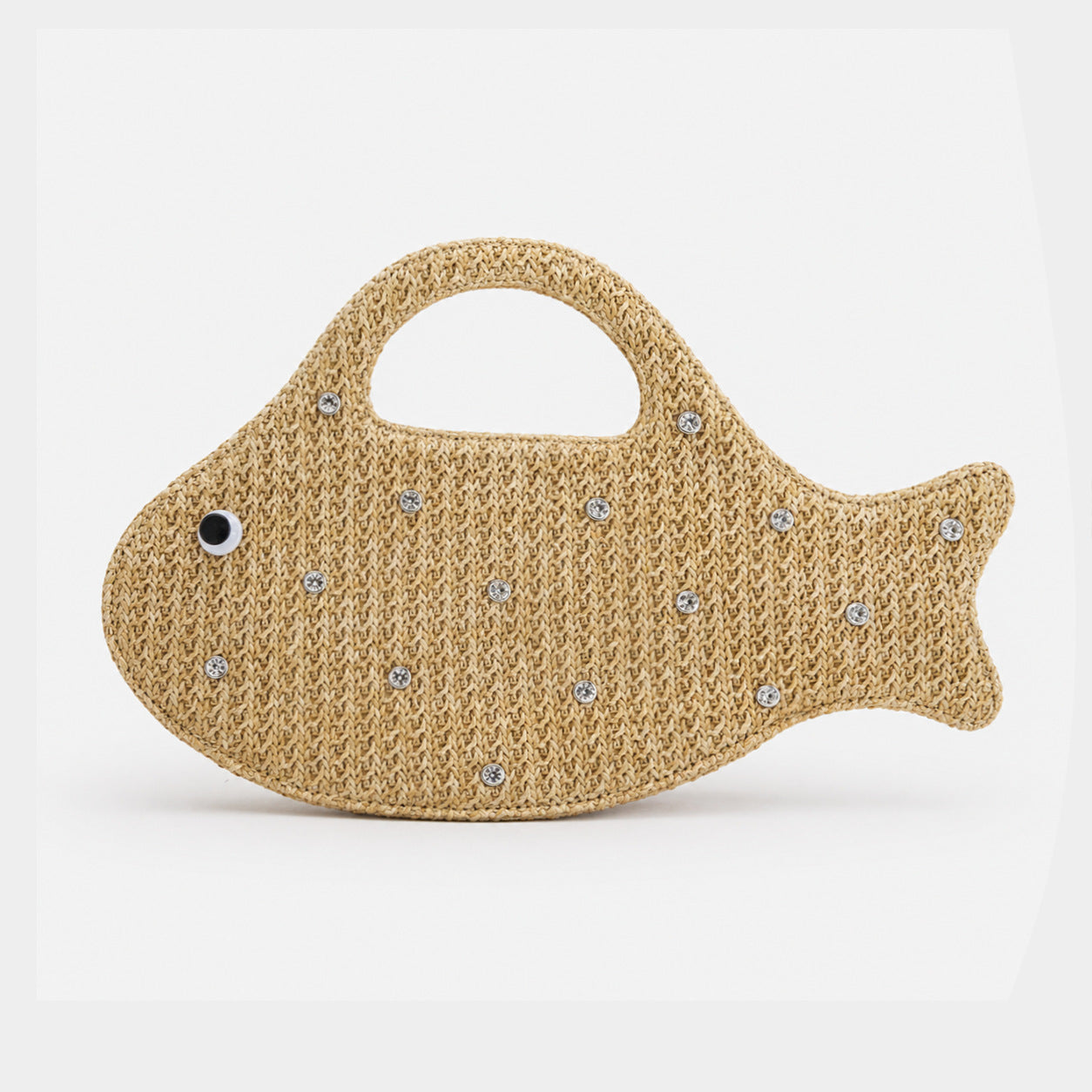 Funny Fish Shape Straw Hand-Woven Handbag 8BW6BBG425T