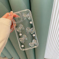 Glitter Bowknot Pearl Phone Case - DippedShop Wholesale - #9843
