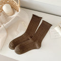 Cute Solid Color Breathable Ruffle Crew Socks 6W8FSO524