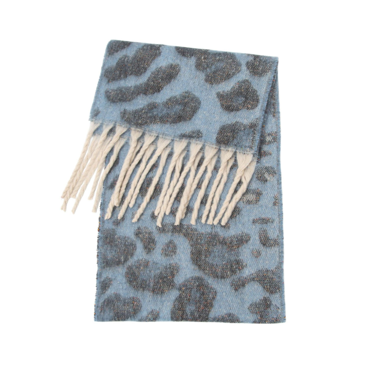 Fringed Leopard Print Scarf - DippedShop Wholesale - #6755