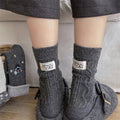 Retro Striped Embroidered Cat Thermal Socks 6W8FSO893