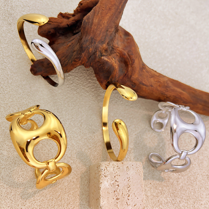 Chunky Irregular Gold Plated O - DippedShop Wholesale - #6947