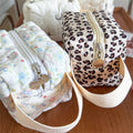 Retro Leopard Print Quilted Shell Makeup Bag MK2BW6S10BOB69