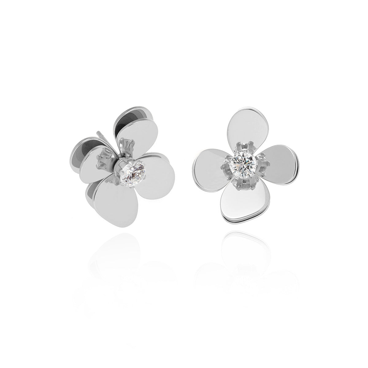 Flower Rhinestone Stud Earrings - DippedShop Wholesale - #4595