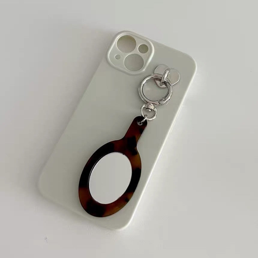 Cute Acetate Tortoise Leopard Mini Mirror Keychain 6W10BBC865