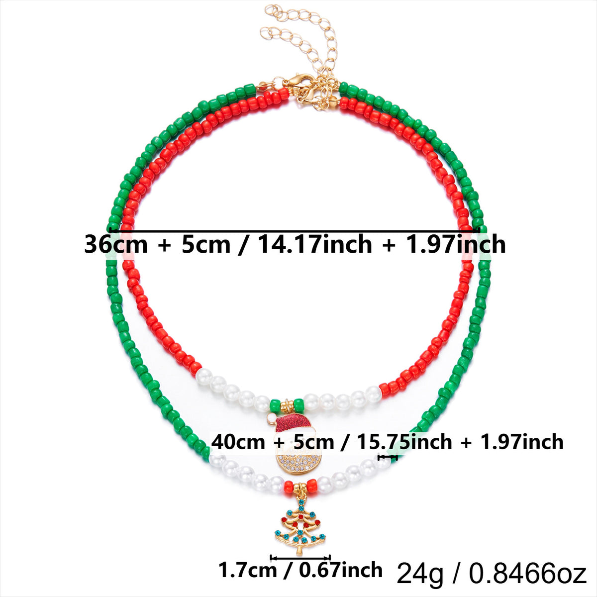 Christmas Santa Snowman Bell Charm Necklace 6W6JNC876