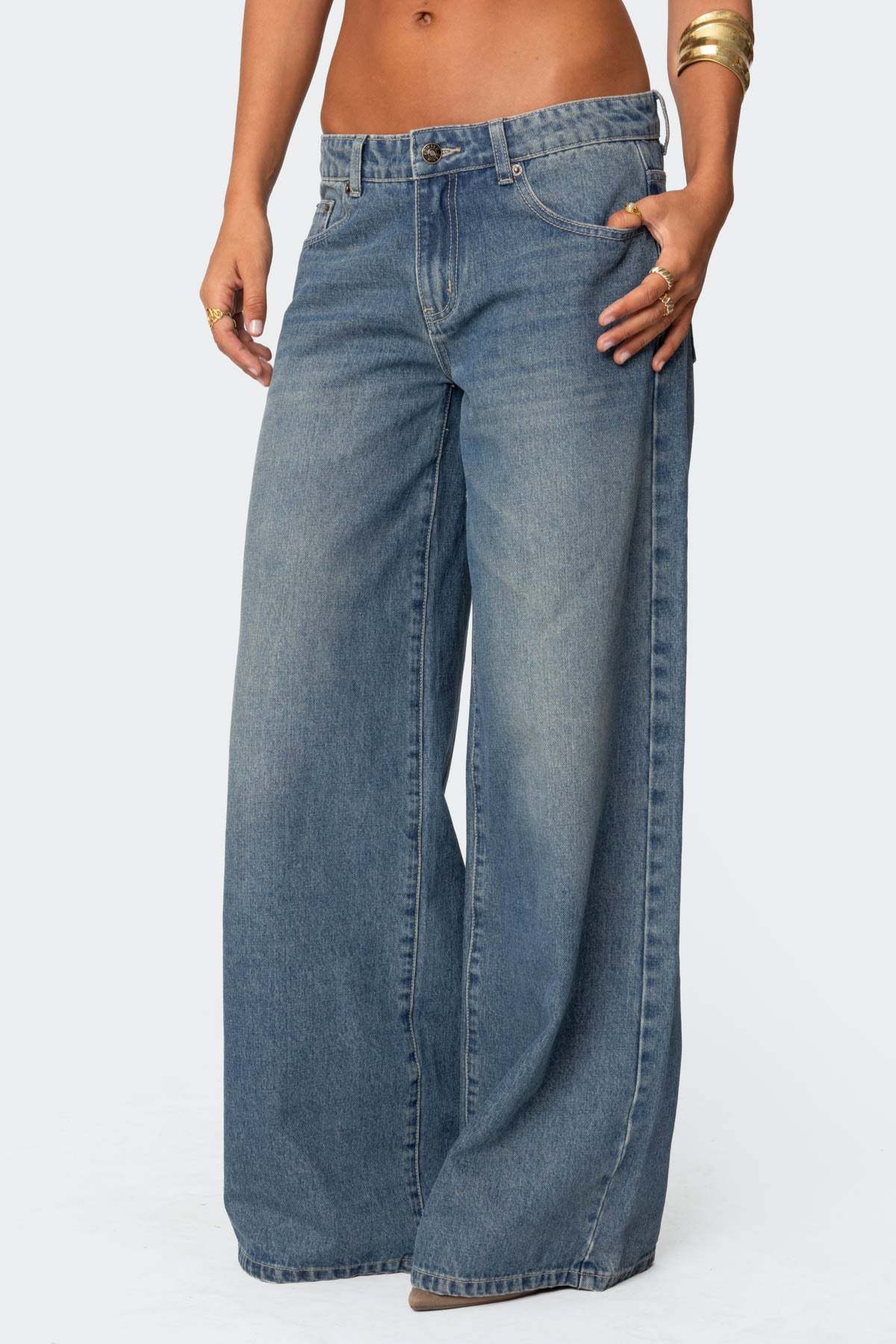 Minimalist Wide Leg Denim Pants - DippedShop Wholesale - #6691