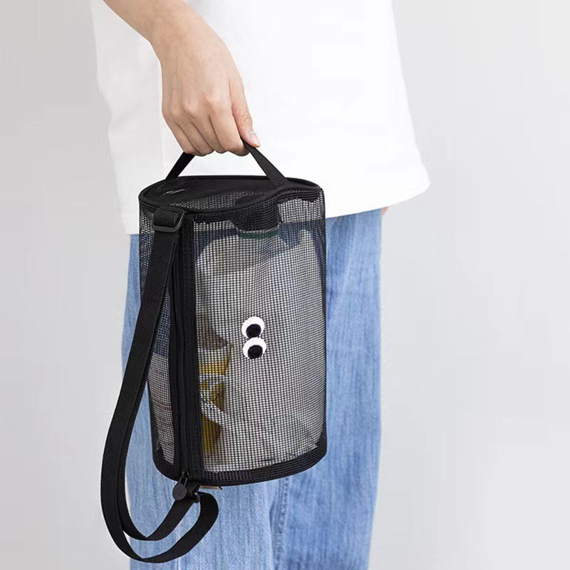 Simple Eye Embroidered Mesh Makeup Bag MK2BW6S10BOB116
