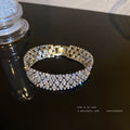 Elegant Emerald Rhinestones Hollow Open Bracelet 6W6JBR717