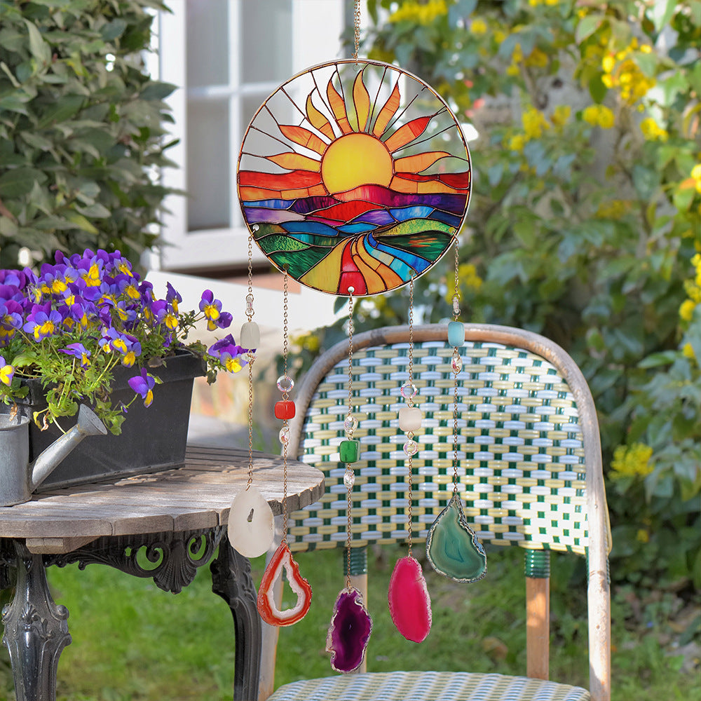 Boho Style Sun Spiral Colorful Stone Suncatchers MK2CZAS6H7HLS50