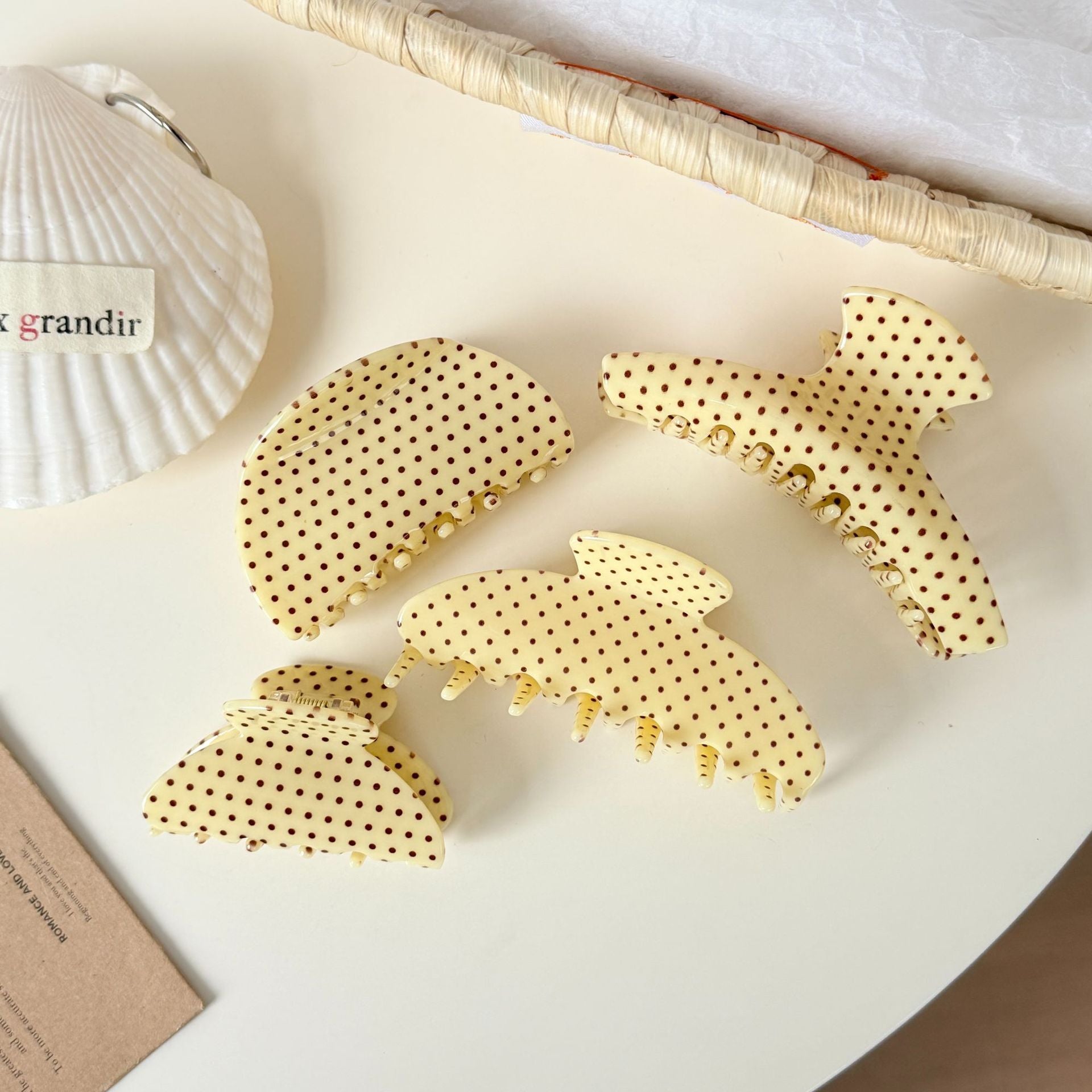 Vintage Polka Dot Hair Claws - DippedShop Wholesale - #5219