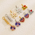 Stylish Gold Plated USA Flag Disc Pendant Keychain 8ZA6JNC280T