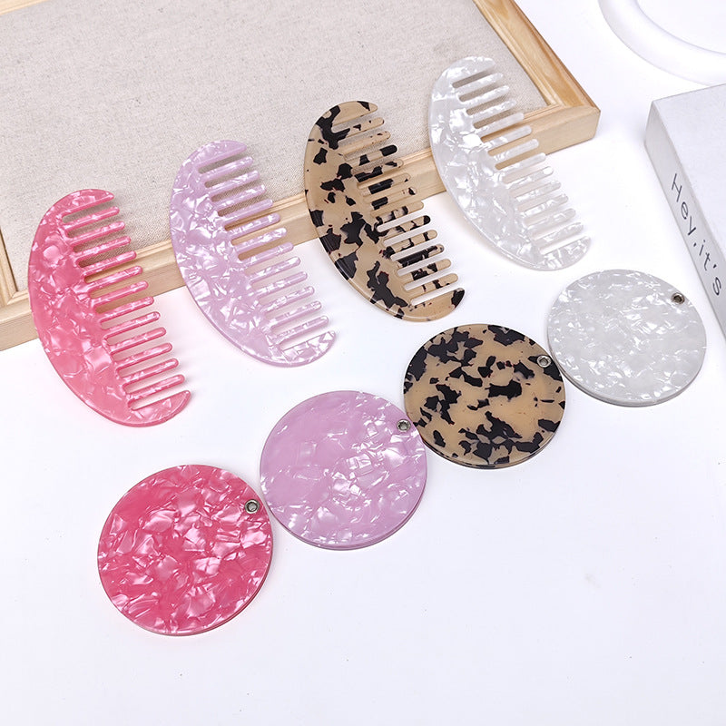 Mini Half-Moon Marble Acetate Hair Combs MK2PPM6CT5CB43