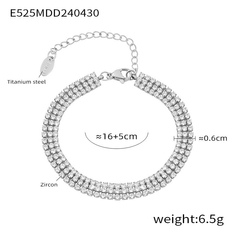 French Style Cubic Zirconia Tennis Bracelet 6W6JBR508