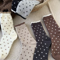 Fuzzy Plush Polka Dot Crew Socks 6W8FSO661