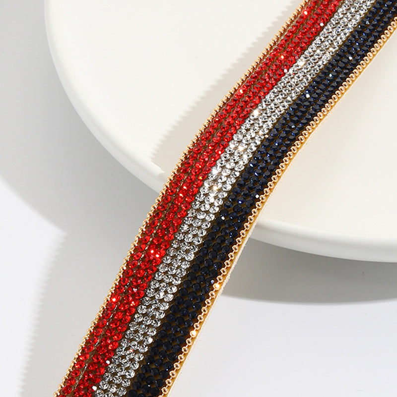 Stylish PU Leather Sparkling Diamonds Band Bracelets 8ZA6JBR139T