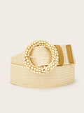 Boho Straw Woven Elastic Waist - DippedShop Wholesale - #4691