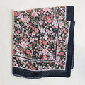Sweet Color Block Floral Print Silk Scarf 6W6NSI182