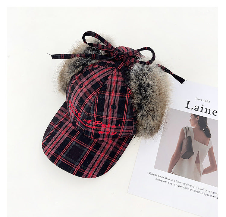Winter Warm Letter Embroidery Faux Fur Baseball Cap 6W6HAT522