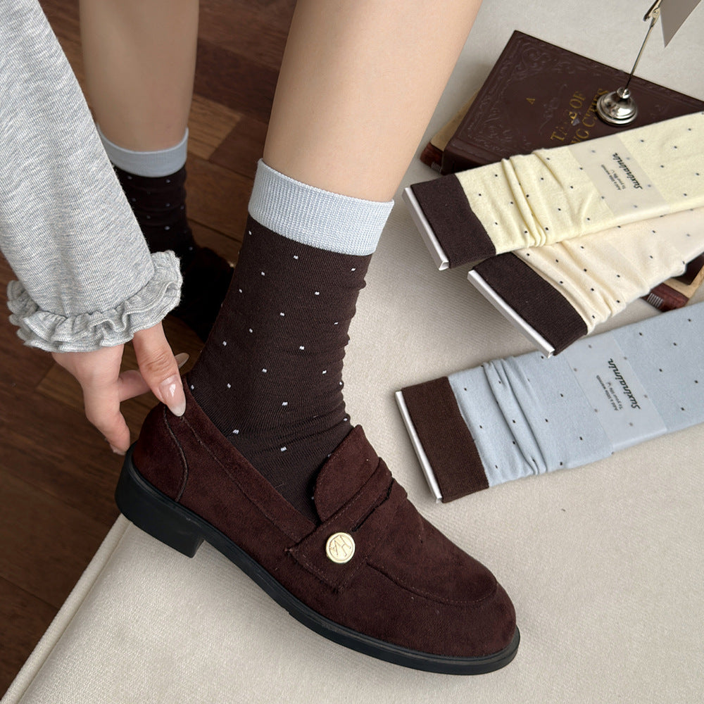 Slouchy Polka Dot Socks - DippedShop Wholesale - #1939