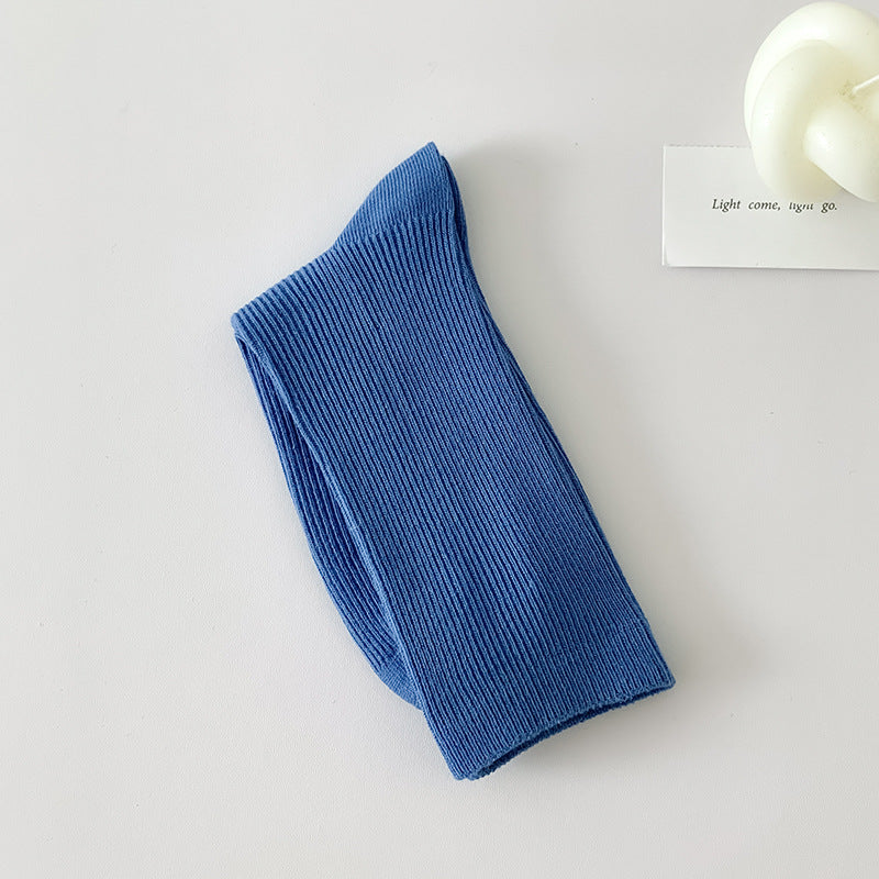 Minimalist Solid Color Scrunch Crew Socks 6W8FSO668
