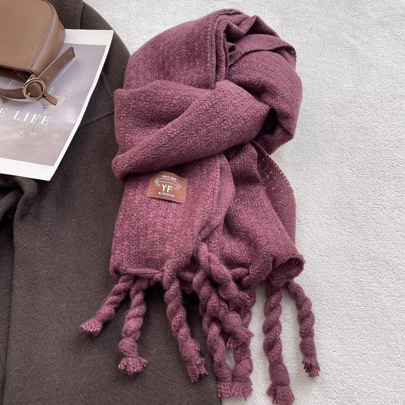 Cashmere-Feel Tassel Scarf - DippedShop Wholesale - #1731