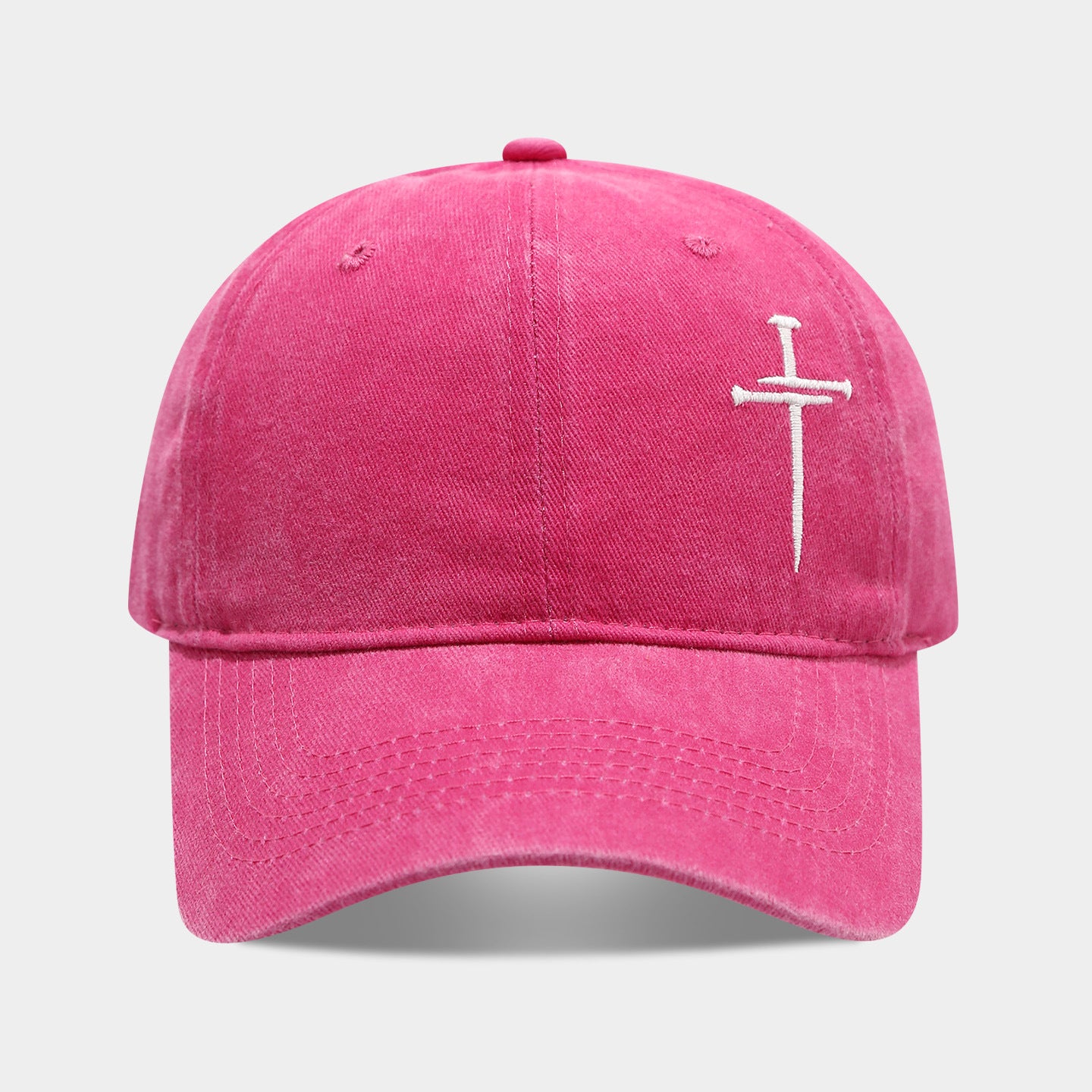 Vintage Wash Fade Cross Embroidery Baseball Caps MK2COW6W6HAT226