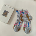 Boho Style Color Block Jacquard Crew Socks 6W8FSO742