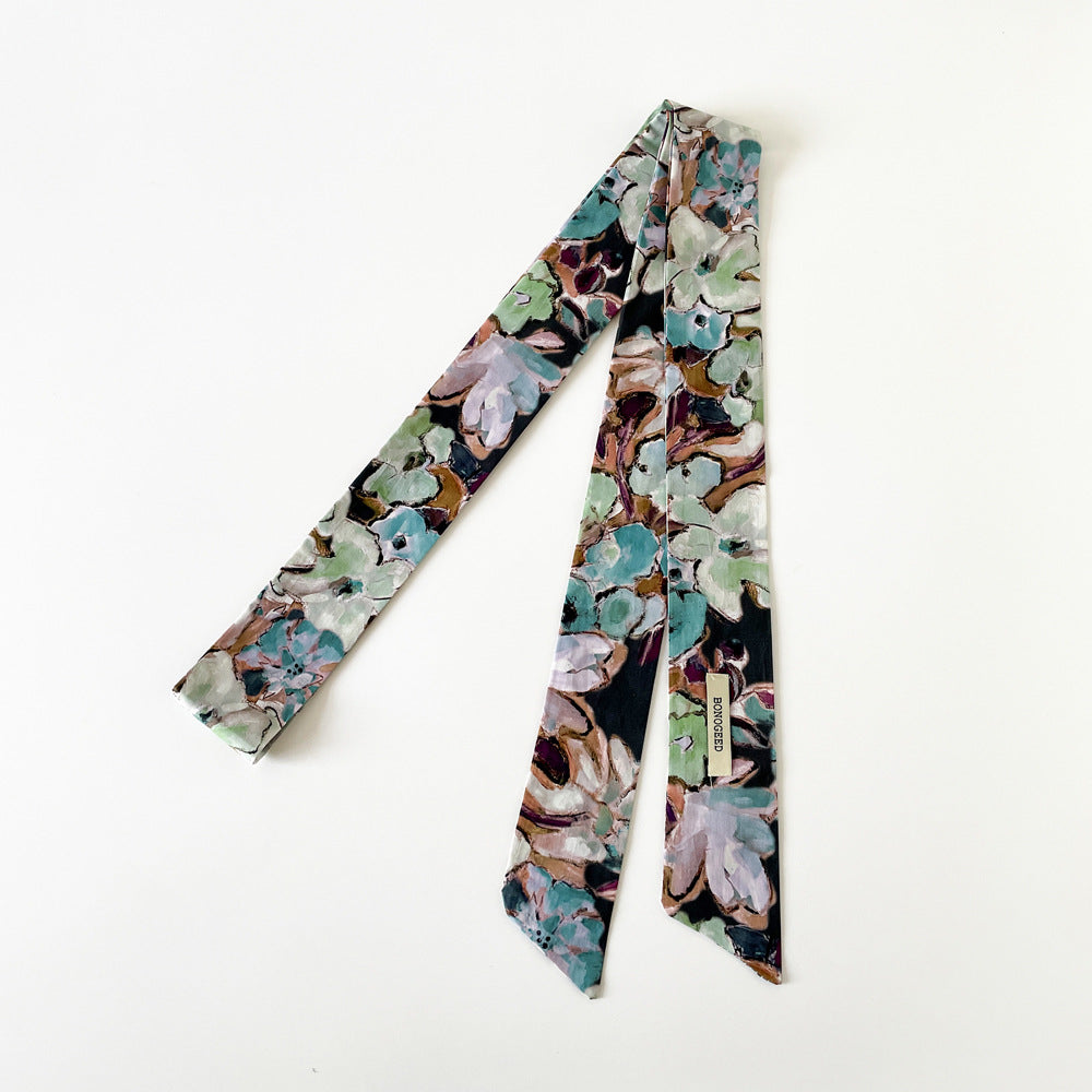 Simple Polka Dots Color Block Thin Long Scarf MK2BLW6W6NSI80