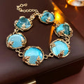 Vintage Gold Plated Geometry Resin Necklace 6W6JNC914