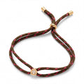 Trendy Square Rhinestone Adjustable Rope Bracelet 6W6JBR531