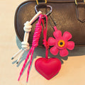 Sweet Heart Floral Pendant Keychain Bag Charm 6W10BBC376