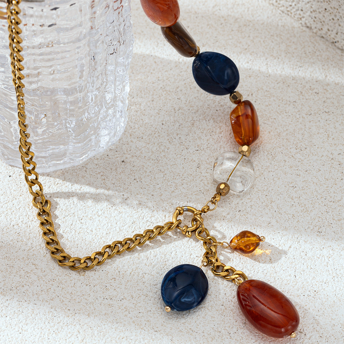 Vintage Asymmetric Beaded Necklace - DippedShop Wholesale - #1651