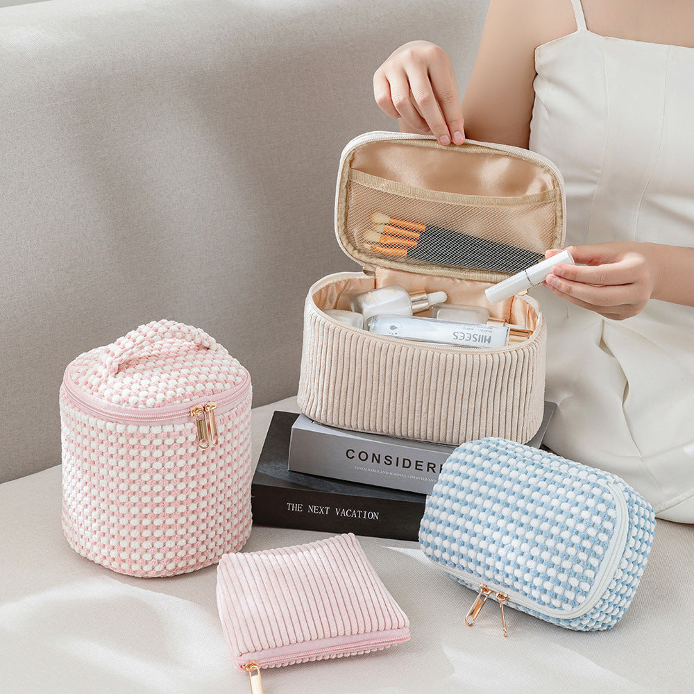 Velvet Travel Makeup Bag - DippedShop Wholesale - #3043