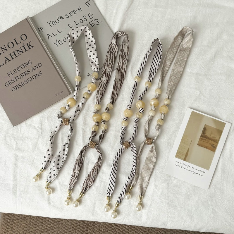 Minimalist Beaded Scarf Necklace - DippedShop Wholesale - #4563
