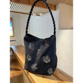 Vintage Floral Sequin Canvas Bucket Bag 6W10BBG1397