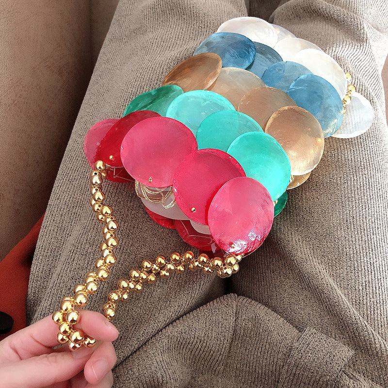 Colorful Shell Beads Chain Handmade Bags DP25C675