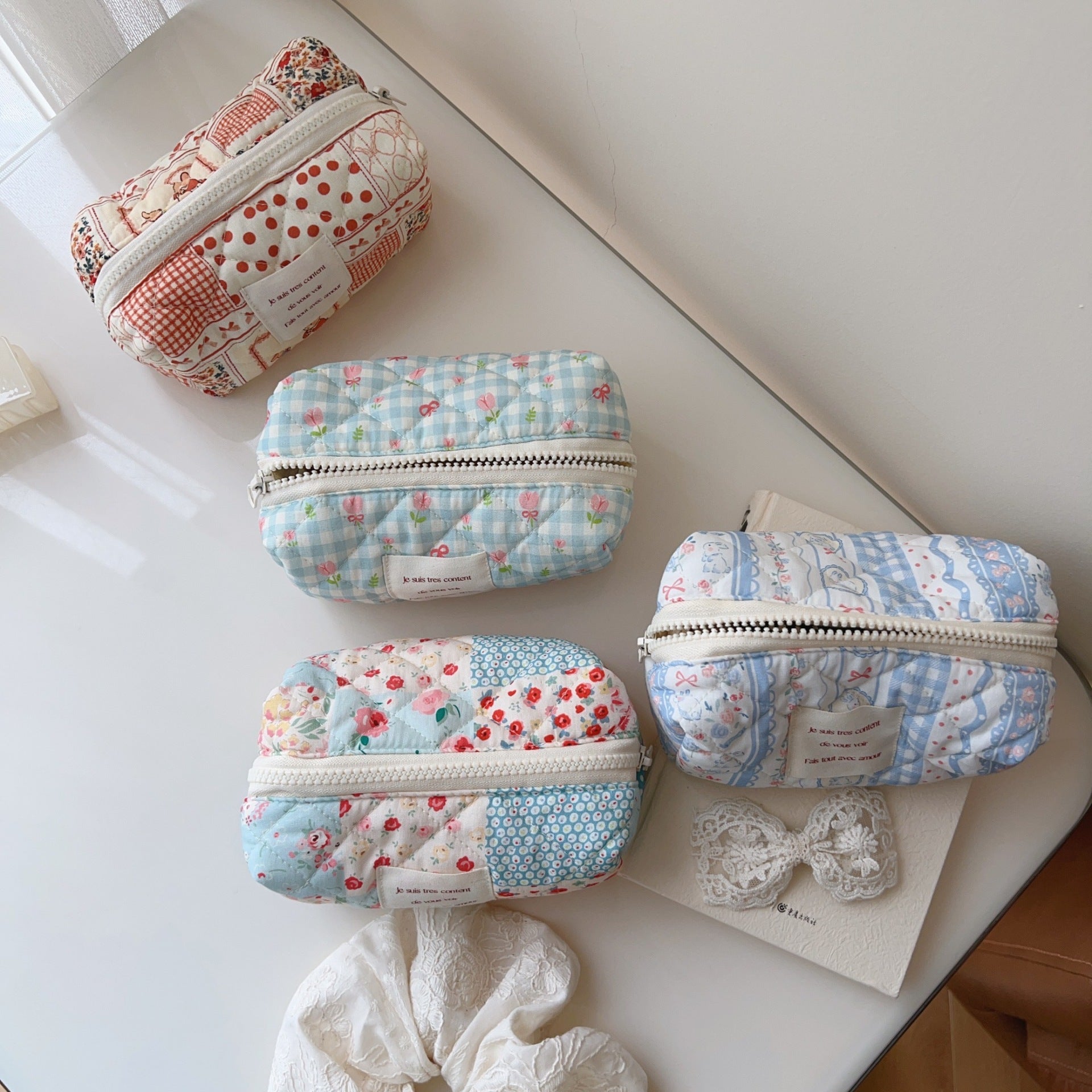Quilted Cotton Toast-shaped Storage Bag MK2BLW6C5CO67