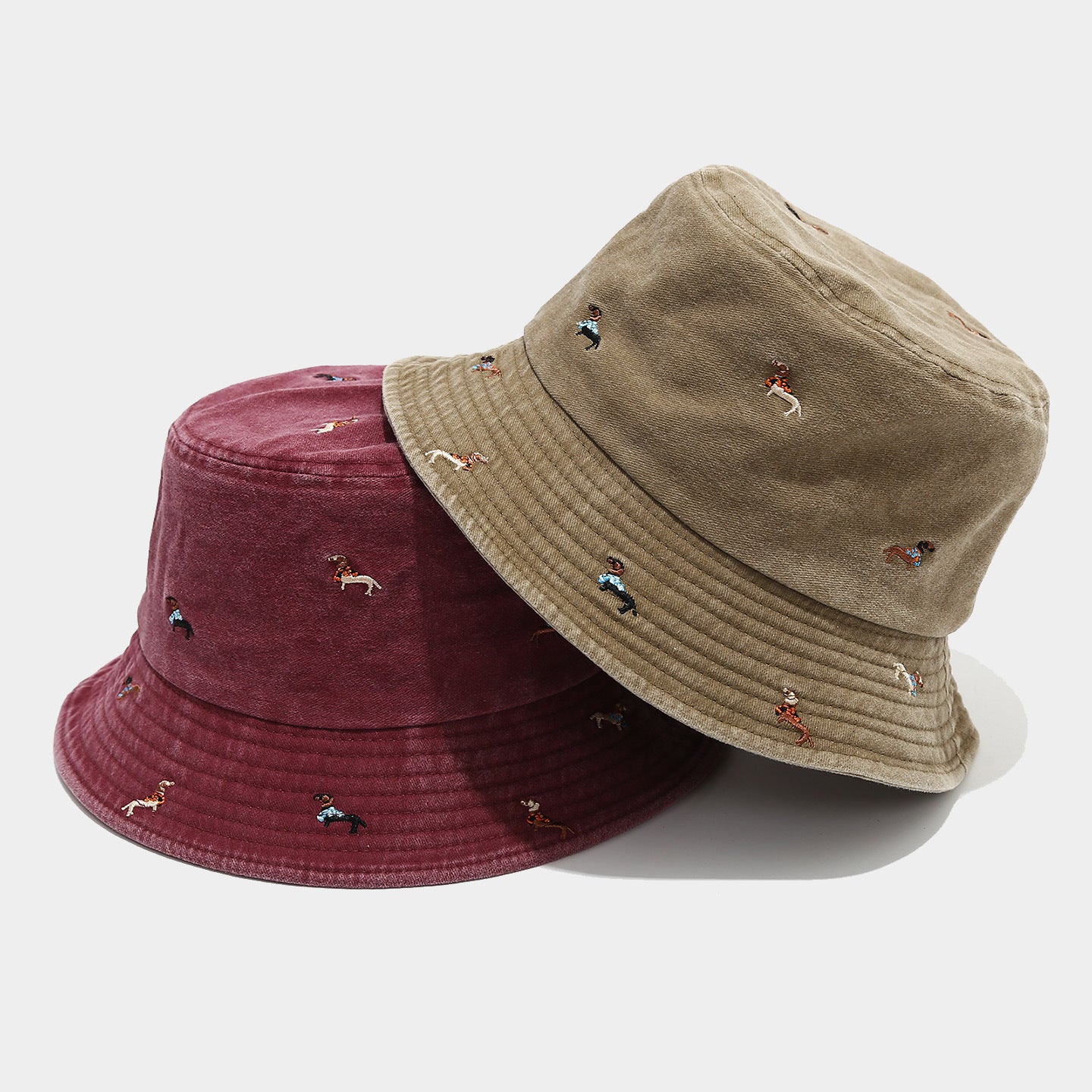 Casual Distressed Embroidery Packable Bucket Hat 8BK6HAT181L