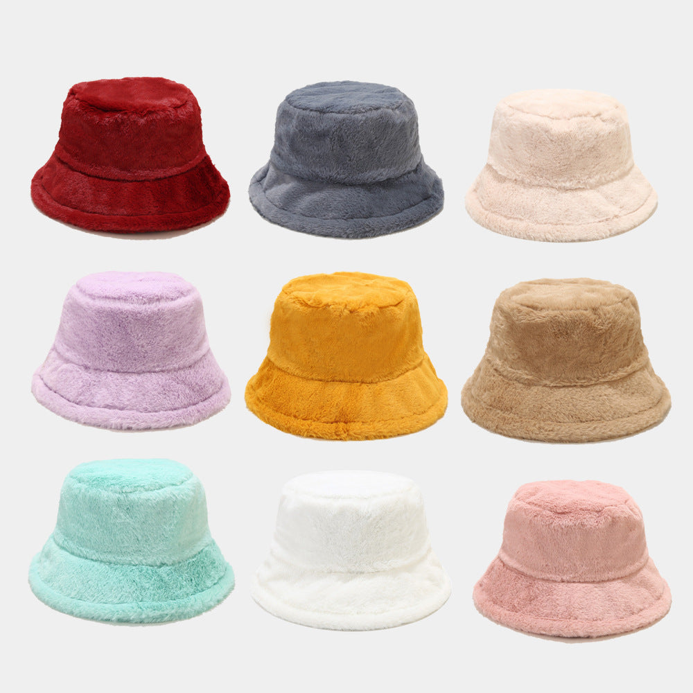 Simple Solid Color Thicken Winter Bucket Hat DPBH0329